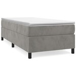 vidaXL Cadre de lit à lattes gris clair 100x203 cm velours