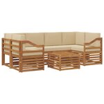 vidaXL Ensemble de canapés d'extérieur 7 pc Naturel et Beige