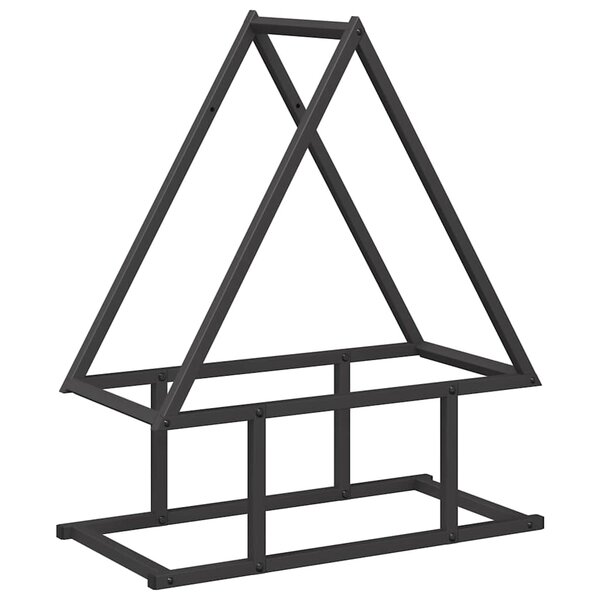 vidaXL Portant de bois chauffage noir 50x25x60 cm