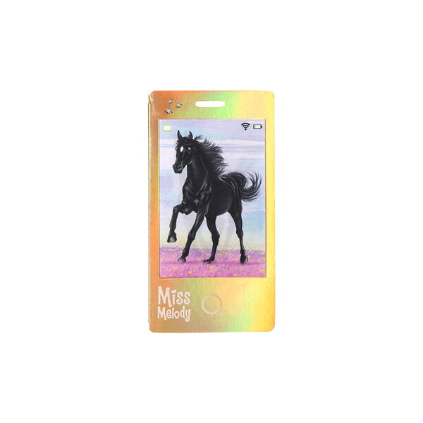Carnet de Notes Forme Smartphone Image lenticulaire - Cheval Noir