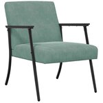 vidaXL fauteuil Vert Mer 59 x 75 x 78 cm Velours