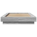 vidaXL Cadre de lit et lumières LED sans matelas sonoma gris 75x190 cm