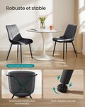 Lot de 2 chaise salle à manger chaise cuisine supportant jusqu’à 120 kg pied en acier dossier ergonomique pour salle à manger cuisine gris 12_0006190