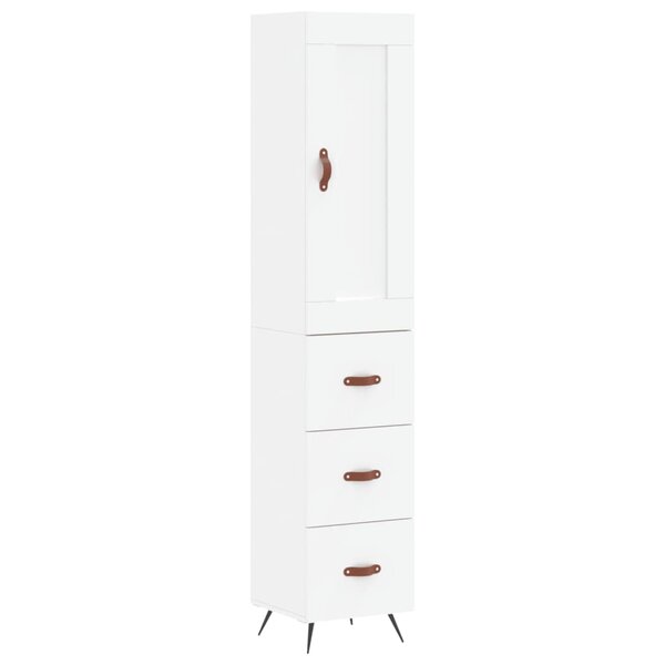vidaXL Buffet haut Blanc 34 5x34x180 cm Bois d'ingénierie