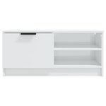 vidaXL Meuble TV Blanc brillant 80x35x36 5 cm Bois d'ingénierie
