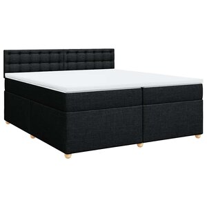 vidaXL Sommier à lattes de lit avec matelas Noir 200x200 cm Tissu