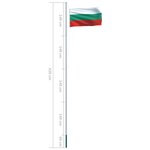 vidaXL Drapeau Bulgarie et mât en aluminium 6 2 m
