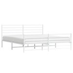 vidaXL Cadre de lit métal avec tête de lit/pied de lit blanc 200x200cm