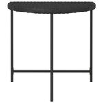 vidaXL Table de jardin Noir 80x50x75 cm Résine tressée