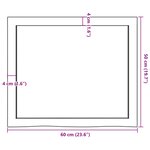 vidaXL Dessus de table 60x50x(2-4) cm bois de chêne massif non traité