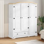 vidaXL Garde-robe Corona blanc 151 5x52x186 cm bois de pin massif