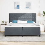 vidaXL Lit à ressorts avec matelas Gris foncé 200 x 200 cm Velours