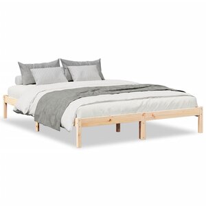 vidaXL Cadre de lit extra long sans matelas 140x210 cm bois massif pin