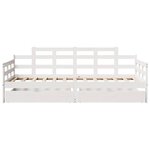 vidaXL Lit de jour et tiroirs sans matelas blanc 90x200 cm bois massif