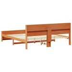 vidaXL Cadre de lit avec tête de lit Brun cire 200 x 200 cm Pin massif