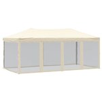 vidaXL Tente de réception pliable avec parois Crème 3x6 m