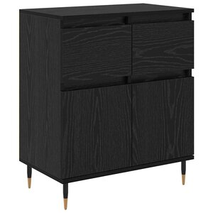vidaXL Buffet Chêne noir 60 x 35 x 70 cm Bois d'ingénierie et fer