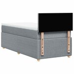 vidaXL Sommier à lattes de lit avec matelas Gris clair 90x200 cm Tissu