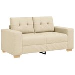 vidaXL Canapé 2 Pièces Crème Tissu en lin mélangé