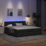 vidaXL Lit ottoman avec matelas et LED Noir 180x200cm tissu