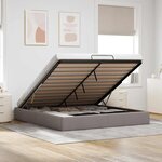 VidaXL Cadre de lit ottoman sans matelas taupe 180x200 cm tissu