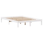 vidaXL Cadre de lit sans matelas blanc 135x190 cm bois de pin massif