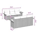 vidaXL Ensemble de canapé de jardin 7 Pièces Noir Poly rotin