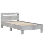 vidaXL Cadre de lit sans matelas avec tête de lit gris béton 100x200cm