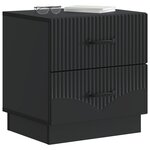 vidaXL Cabinet de chevet Noir 43 x 34 5 x 44 5 cm Bois d'ingénierie
