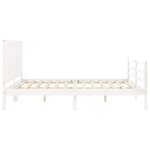 vidaXL Cadre de lit sans matelas blanc bois massif