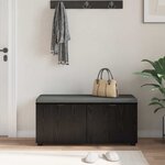 vidaXL Banc d'entrée avec coussin Chêne noir 100 x 38 x 46 cm