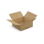 Caisse carton brune simple cannelure à base carrée raja 50x50x20 cm (lot de 20)