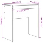 vidaXL Bureau d'écriture Chêne Sonoma Bois d'ingénierie 70 x 40 x 76 cm