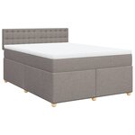 vidaXL Sommier à lattes de lit avec matelas Taupe 140x200 cm Tissu