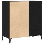 vidaXL Meuble à vinyles Chêne noir 84 5 x 38 x 89 cm Bois d'ingénierie