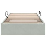 vidaXL Lit de Rangement avec matelas Gris clair 100 x 203 cm Velours