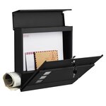 Boîte aux lettres moderne avec porte-journaux couvercle verrouillable facile à installer noir 12_0001642