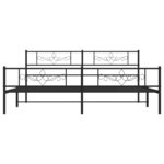 vidaXL Cadre de lit métal avec tête de lit/pied de lit noir 193x203 cm