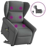 vidaXL Fauteuil inclinable de massage électrique Gris foncé Tissu