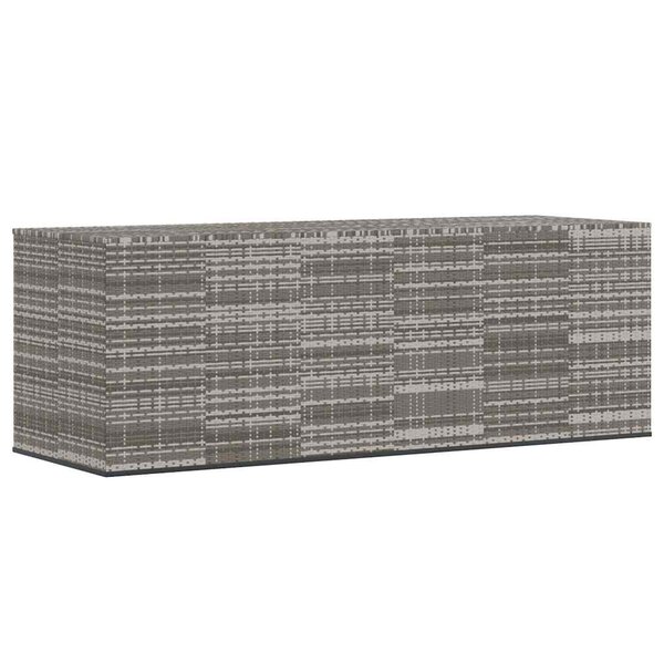 vidaXL Boîte à coussins de jardin Résine tressée 291x100 5x104 cm Gris