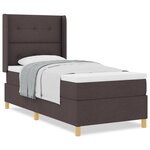 Lit Box Spring vidaXL avec Matelas Marron Foncé 100x200 cm Tissu