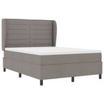 vidaXL Lit à ressorts avec matelas Taupe 140 x 200 cm tissu