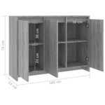 vidaXL Buffet Sonoma gris 102x33x75 cm Bois d'ingénierie