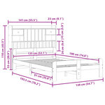 vidaXL Lit bibliothèque sans matelas 135x190 cm bois de pin massif
