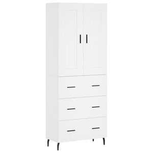 vidaXL Buffet haut Blanc 69 5x34x180 cm Bois d'ingénierie