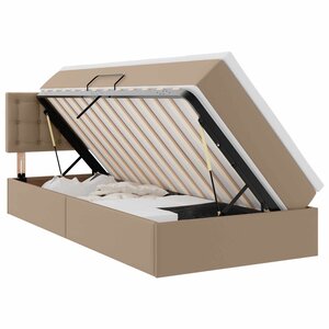 vidaXL Lit avec rangement et matelas Cappuccino 90 x 200 cm