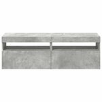 vidaXL Meubles TV avec lumières LED 2 Pièces gris béton 60x35x40 cm