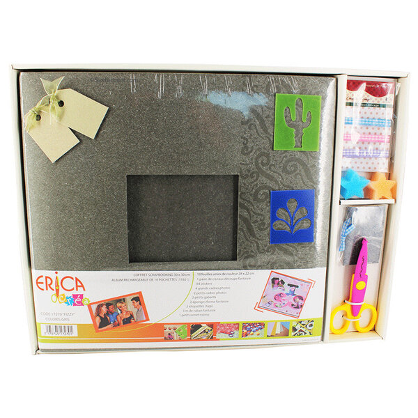 Kit fizzy gris coffret scrapbooking - erica