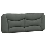 vidaXL Cadre de lit avec lumières LED gris foncé 140x190 cm tissu