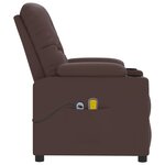 vidaXL Fauteuil de massage Marron Similicuir